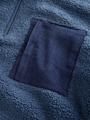 Steel Blue Borg Quarter Zip Fleece - Image 9 of 9