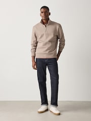 صخري محايد - عادي - Regular Fit Quarter Zip Sweatshirt - صورة 2 من 8