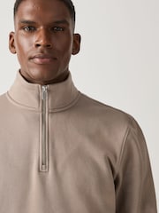 صخري محايد - عادي - Regular Fit Quarter Zip Sweatshirt - صورة 4 من 8
