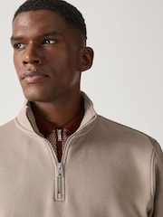 صخري محايد - عادي - Regular Fit Quarter Zip Sweatshirt - صورة 5 من 8