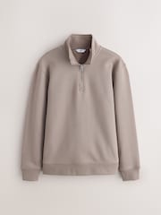 صخري محايد - عادي - Regular Fit Quarter Zip Sweatshirt - صورة 6 من 8