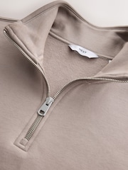 صخري محايد - عادي - Regular Fit Quarter Zip Sweatshirt - صورة 7 من 8