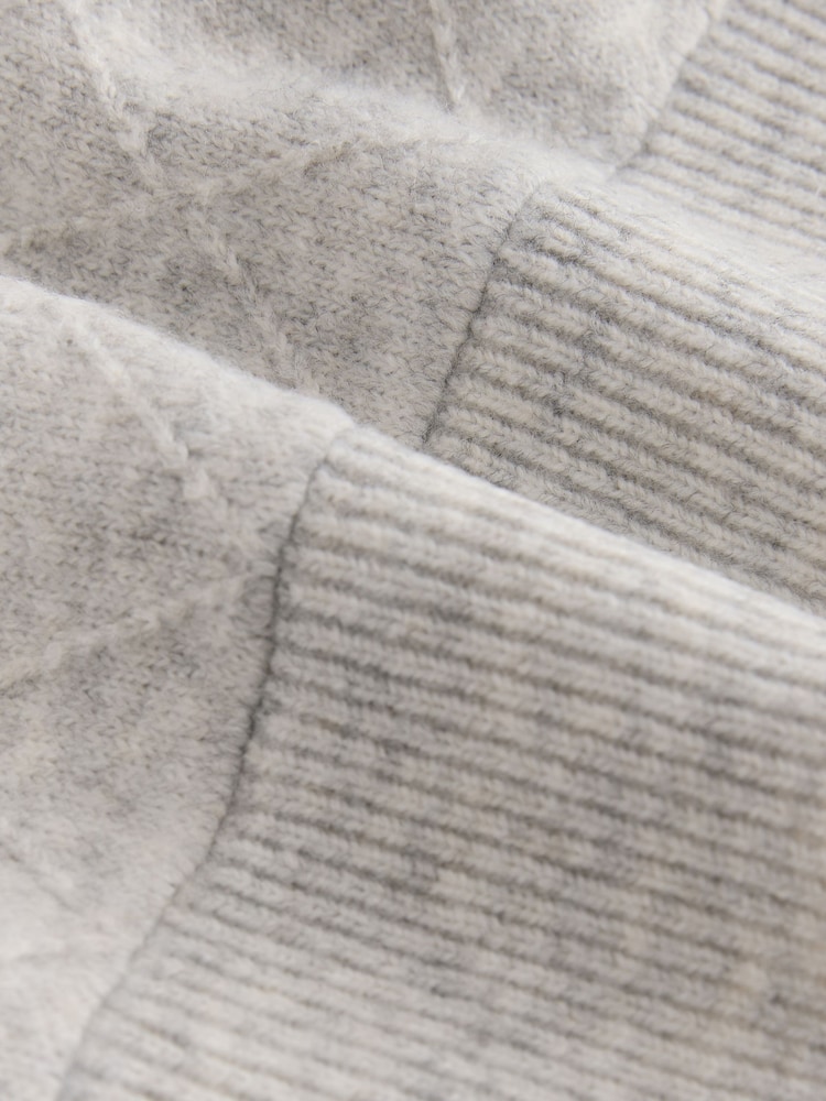 Gris - Quarter Zip Cosy Knit Jumper - Image 8 de 8 Gris - Quarter Zip Cosy Knit Jumper - Image 8 de 8