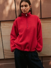 レッド - Quarter Zip Borg Jacket - 画像 1 / 10