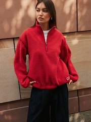 レッド - Quarter Zip Borg Jacket - 画像 2 / 10
