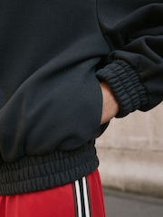 Charcoal Grey Funnel Neck Washed Bomber Jacket - Image 6 of 9