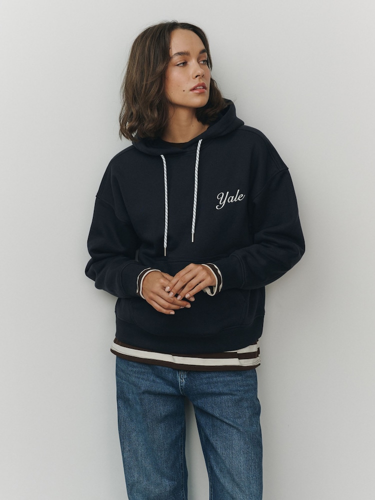 Navy Yale Licence Pullover Hoodie - Image 1 of 9
