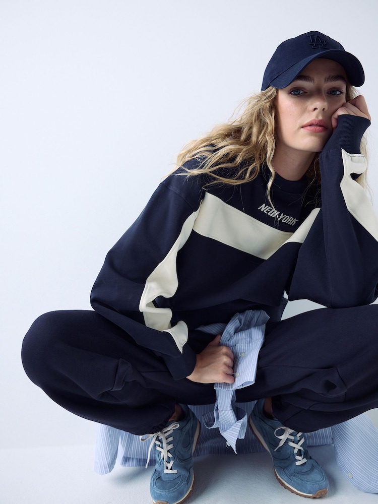 Navy NYC Graphic Sweatshirt - Image 1 of 9 Navy NYC Graphic Sweatshirt - Image 1 of 9