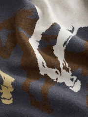 Blue Crew Neck Horse Graphic Knit Look Jumper - Image 7 of 8