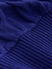 Cobalt Blue Knit Look Cable Crew Neck Jumper - Image 7 of 8