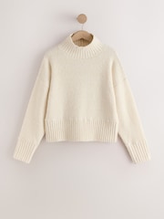 Ecru Cosy Boucle Funnel Neck Jumper - Image 5 of 7