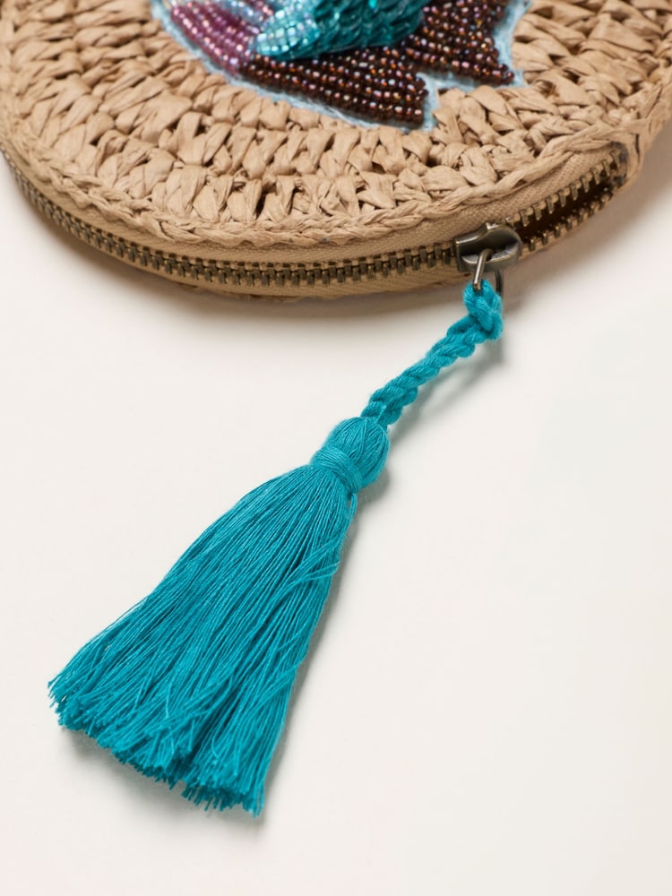 FatFace Fish Beaded Raffia Pouch - Obraz 3 z 3 FatFace Fish Beaded Raffia Pouch - Obraz 3 z 3
