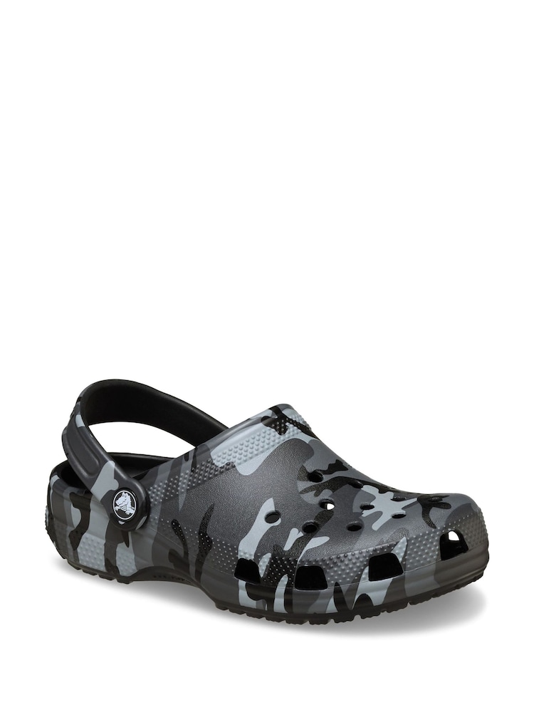 Crocs Black Classic Camouflage Clogs - Image 1 of 6