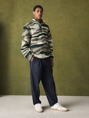 Khaki Camo Printed Borg Quarter Zip Fleece - Image 2 of 5