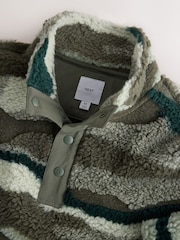 Khaki Camo Printed Borg Quarter Zip Fleece - Image 7 of 8