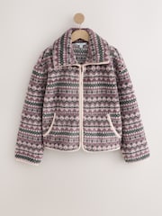 Gri/Roz/Alb - Fairisle Borg Jacket - Imaginea 1 din 3