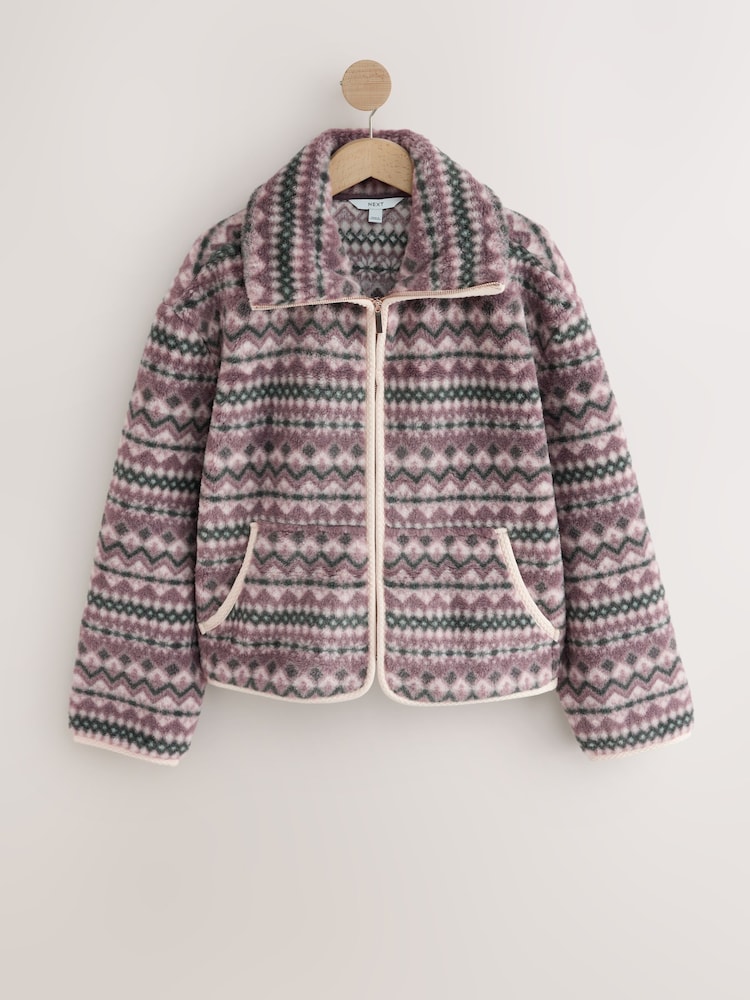 Gri/Roz/Alb - Fairisle Borg Jacket - Imaginea 1 din 3