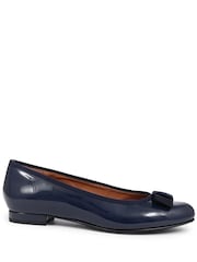 Jones Bootmaker Navy Soleil Wide Leather Ballet Pumps - Image 1 of 5