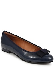 Jones Bootmaker Navy Soleil Wide Leather Ballet Pumps - Image 2 of 5