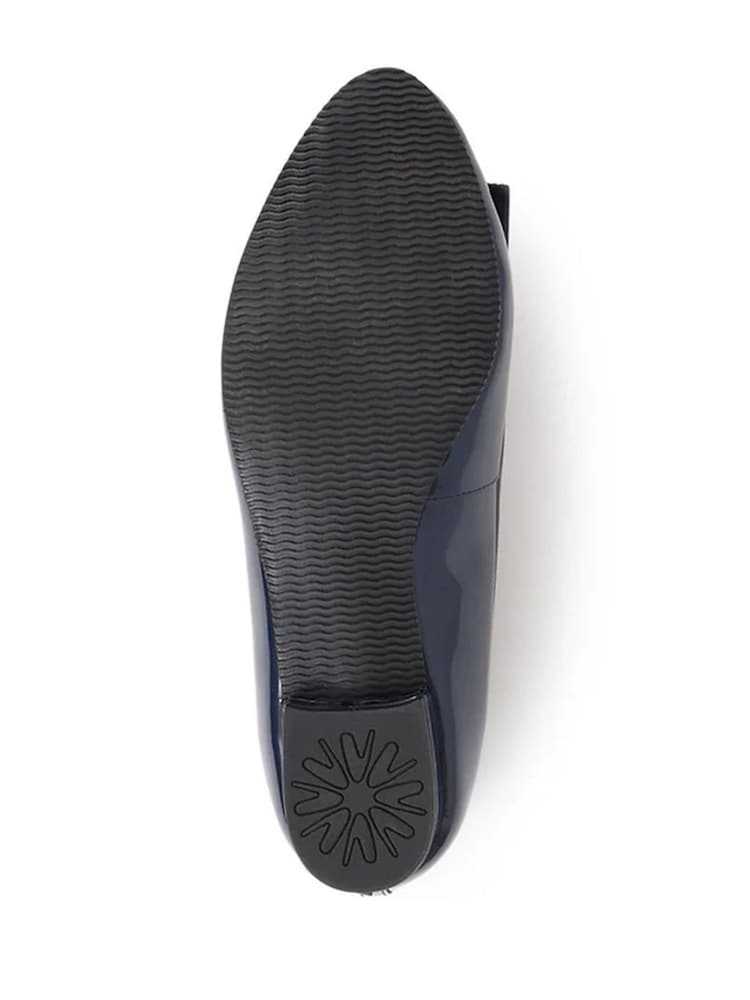 Jones Bootmaker Navy Soleil Wide Leather Ballet Pumps - Image 5 of 5
