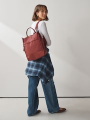 Baurgundy Red Nylon Front Pocket Rucksack - Image 2 of 4