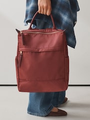Baurgundy Red Nylon Front Pocket Rucksack - Image 3 of 4