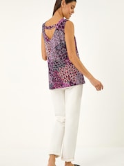 Roman Pink Abstract Print Bar Back Vest - Image 3 of 5