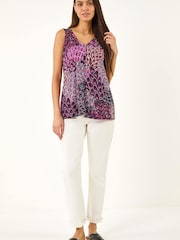 Roman Pink Abstract Print Bar Back Vest - Image 4 of 5