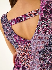 Roman Pink Abstract Print Bar Back Vest - Image 5 of 5