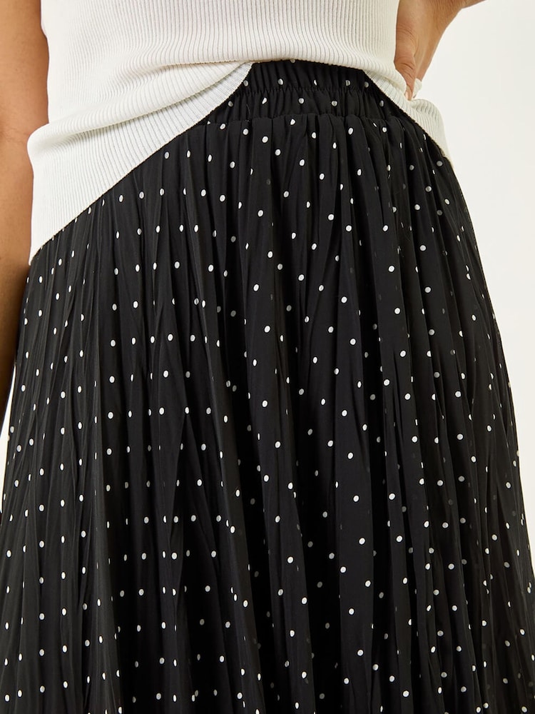 Roman Black Polka Dot Maxi Skirt - Image 5 of 5