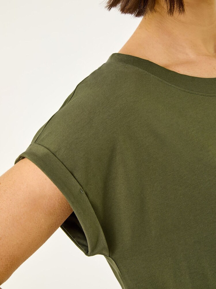 Roman Green Plain Stretch Cotton Jersey T-Shirt - Image 6 of 6 Roman Green Plain Stretch Cotton Jersey T-Shirt - Image 6 of 6