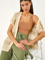 Roman Natural Colour Block Stripe Cardigan - Image 1 of 5
