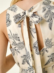 Roman White Floral Jacquard Halter Dress - Image 5 of 5