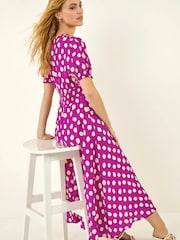 Roman Spot Print Button Midi Dress - Image 1 of 5
