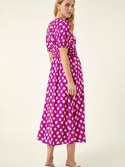 Roman Spot Print Button Midi Dress - Image 3 of 5