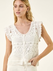 Roman Crochet Buttoned Waistcoat - صورة 4 من 5
