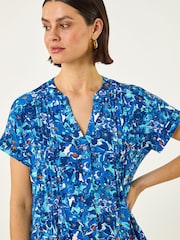 Roman Floral Print Pintuck Stretch Shirt - Afbeelding 2 van 5
