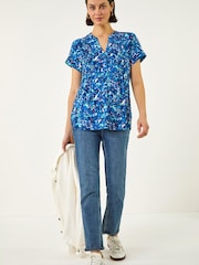 Roman Floral Print Pintuck Stretch Shirt - Afbeelding 3 van 5
