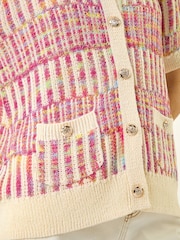 Roman Pink Spacedye Button Knitted Cardigan - Image 5 of 5