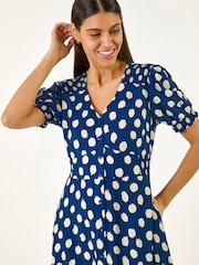 Φόρεμα Midi με κουμπιά και Roman Τύπωμα - Εικόνα 3 από 4