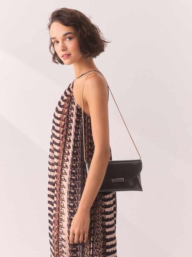 Chocolate Brown Gloss Clutch Bag - Image 2 of 3 Chocolate Brown Gloss Clutch Bag - Image 2 of 3