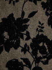 Black/Gold Floral Texture Jersey Short Sleeve Shirt - Image 8 of 9