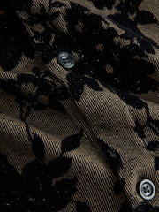 Black/Gold Floral Texture Jersey Short Sleeve Shirt - Image 9 of 9