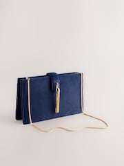 Navy Velvet Tassel Clutch - Image 4 of 8