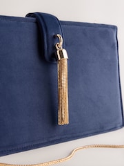 Navy Velvet Tassel Clutch - Image 6 of 8