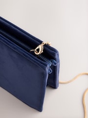 Navy Velvet Tassel Clutch - Image 7 of 8