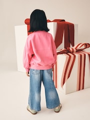Pink Christmas Pudding Sequin Sweatshirt (3-16yrs) - Image 3 of 4