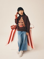 Chocolate Brown Teddy Bear Christmas - Mikina (3-16let) - Obrázek 4 z 4
