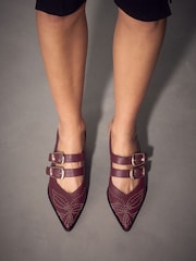Burgunderrot - Forever Comfort® Studded Slingback Heels - Bild 1 von 3