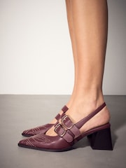 Burgunderrot - Forever Comfort® Studded Slingback Heels - Bild 2 von 3
